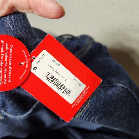 SPANX Wide Leg Jeans Womens Plus 3XT Indego Blue Pull On - Picture 3 of 11